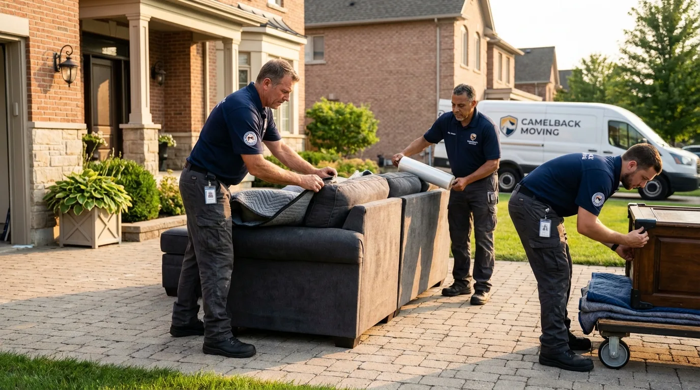 Large estate moving crew wrapping furniture in Pamplico, SC